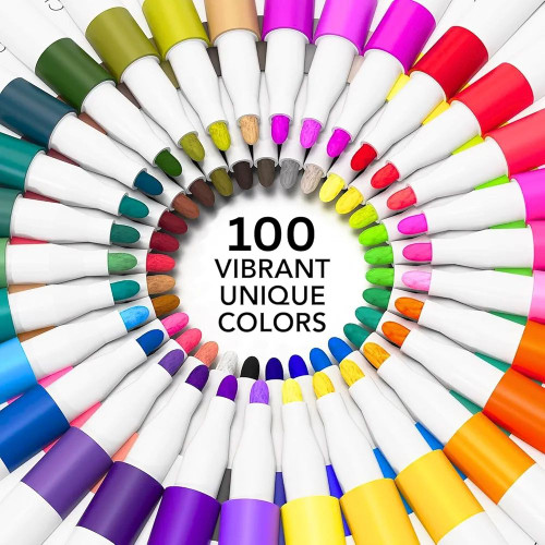 ماژیک اکرولیک 100 رنگ کیفی