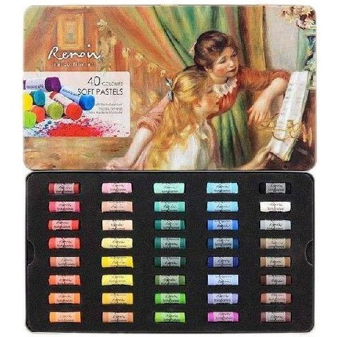 پاستل گچی 40 رنگ جعبه فلزی Renoir