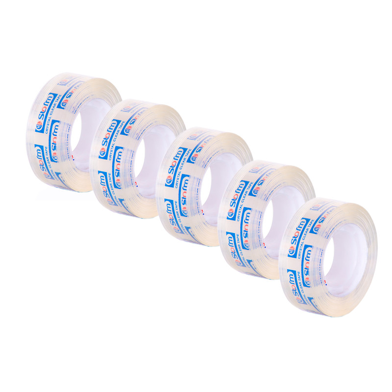 چسب نواری استورم مدل Crystal Clear کد HL-136 عرض 2 سانتی متر بسته 5 عددی