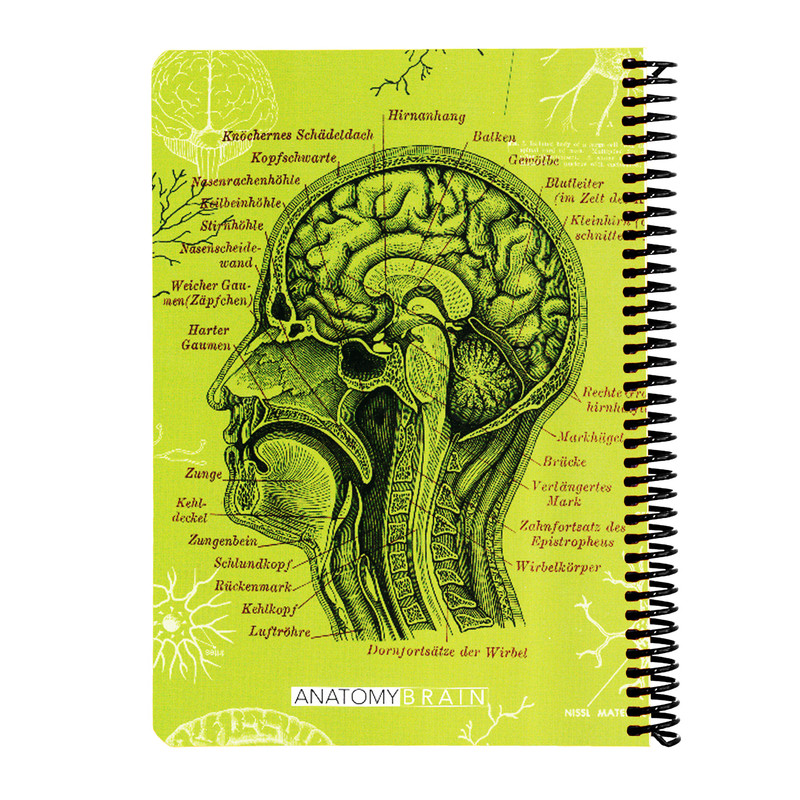 دفتر 100 برگ دات نوت طرح ANATOMY مدل BRAIN کد A4