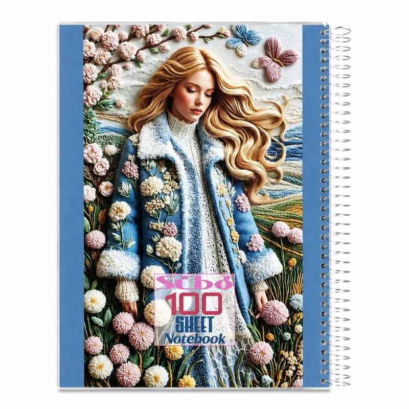 دفتر مشق 100 برگ سیمی سیبو مدل سه بعدی دختران